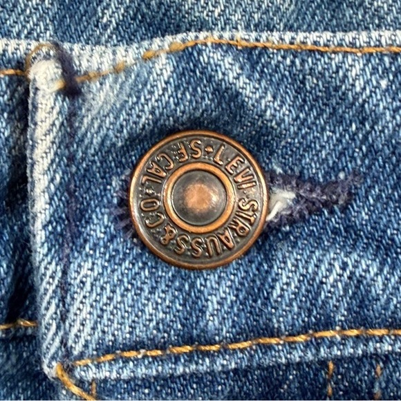 VINTAGE Levi's 550 Jeans 40x30 Blue Denim Tapered Orange Tag 90s USA Batwing Tag - Picture 4 of 12